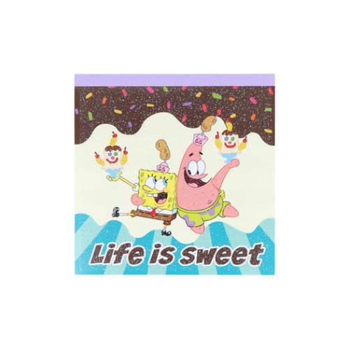 スクエアメモ メモ帳 スポンジボブ イラスト サンスター文具 新学期準備文具 かわいい メール便可