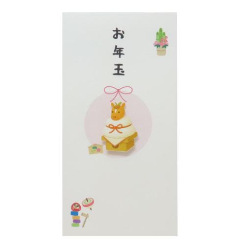 PCマスコット付きお年玉 和紙ぽち袋 1枚入り ポチ袋 お年玉 鏡餅 午 伊予結納センター お年玉袋 金封 ..