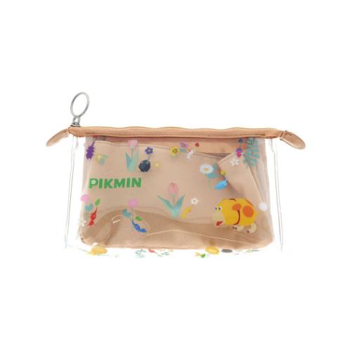 クリアポーチ マチ mitte ペンケース ピクミン ベージュ サンスター文具 筆箱 新学期準備文具 小物入れ..