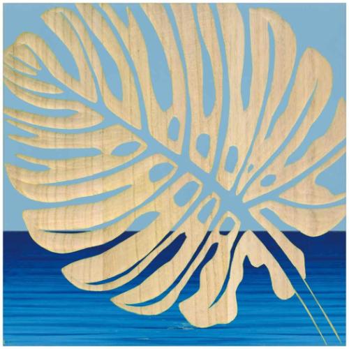 ウッド スカルプチャー アート インテリアパネル シングル モンステラ2 BL NP ユーパワー SA-08572 木..