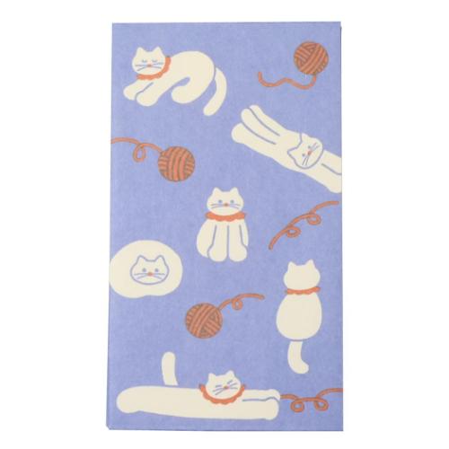 和紙ポチ袋5枚セット ぽち袋 伊予和紙ふわり 毛糸ねこ フロンティア お年玉袋 ミニ封筒 金封 和風文具 ..