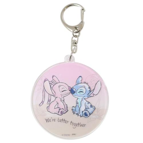 スライドアクリルキーホルダー キーホルダー リロ＆スティッチ 水彩 スティッチ＆エンジェル ディズニー マリモクラフト プレゼント メール便可