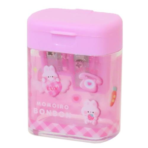 2WAYシャープナー 鉛筆削り ももいろボンボン クーリア 新学期準備文具 筆記用具 小学生 かわいい