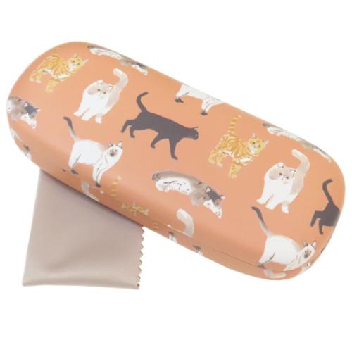 クロス付きメガネケース 眼鏡ケース メニーキャット オレンジ ねこ フレンズヒル プレゼント FRIENDSHI..