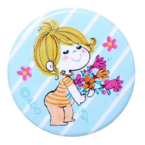 ミニカンバッジ 缶バッジ 水森亜土 フラワー カミオジャパン コレクション雑貨 メール便可