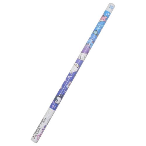 ラメ入り鉛筆 2B 丸軸 えんぴつ ゆるいるか Night Sea カミオジャパン 新学期準備文具 筆記用具 小学生 かわいい メール便可