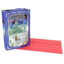 クリスマスアコーディオンカード 立体 ポップアップカード グリーティングカード むうめぐ アクティブコーポレーション 金箔 ギフト雑貨 封筒付き CHRISTM...