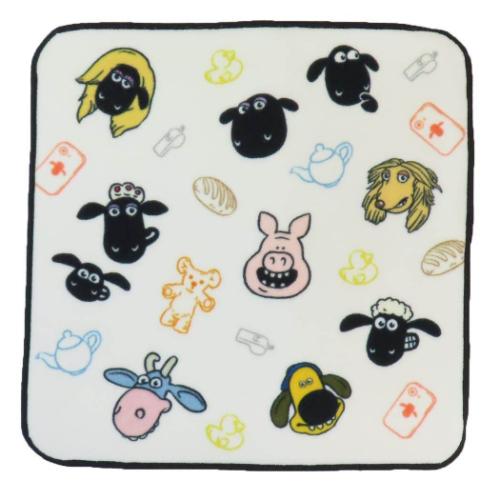 インクジェットプリントハンカチタオル ミニタオル ひつじのショーン キャラクターマップ 林タオル 汗..