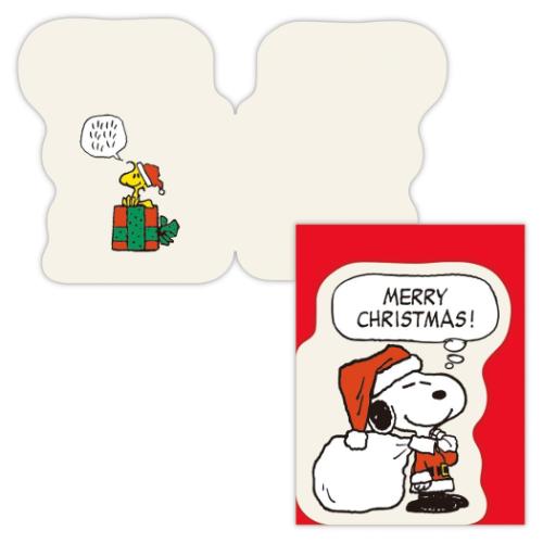 ミニカード クリスマスカード スヌーピー SNサンタクロース ピーナッツ 日本ホールマーク Xmas メッセ..