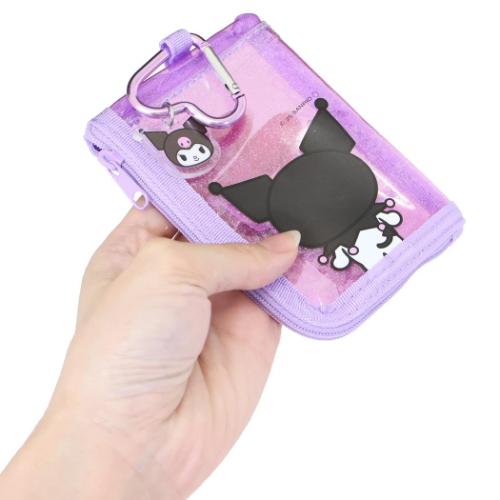 雑貨＆アートの通販店ベルコモンのラメクリアパスコインケース 小銭入れ クロミ サンリオ サンアート 小物入れ メール便可｜アングル2