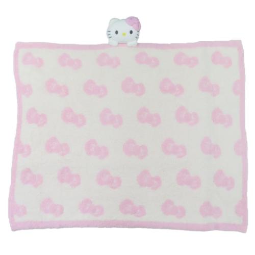 マスコット付きブランケット ひざ掛け毛布 ハローキティ リボンとキティ サンリオ 丸眞 ウォーマー雑貨