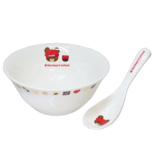 ラーメン＆レンゲセット 中華どんぶり くまのがっこう ジャッキーズチョコレート 金正陶器 食器 絵本