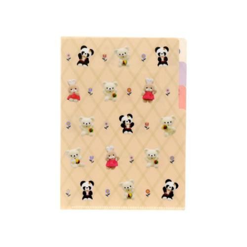 クリアファイルA5 3P ポケットファイル レトロぬいぐるみこれくしょん BE ベージュ サンスター文具 新..