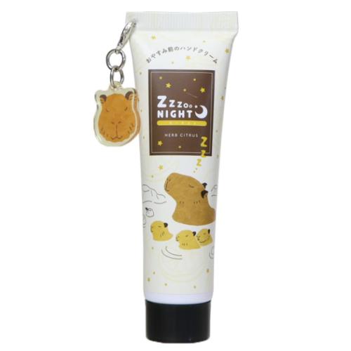 チャーム付きハンドクリーム コスメ雑貨 ZooNight カピバラ Green Flash プレゼント かわいい メール便可