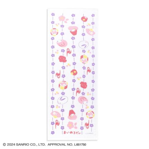 タオル手ぬぐい てぬぐい マイメロディ 和菓子 パープル サンリオ タオル美術館 かわいい プレゼント ..