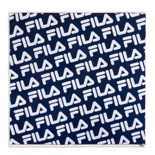 フルフィーコットン マルチケット スクエアタオル FILA フィラ 総柄 ネイビー タオル美術館 プレゼント..