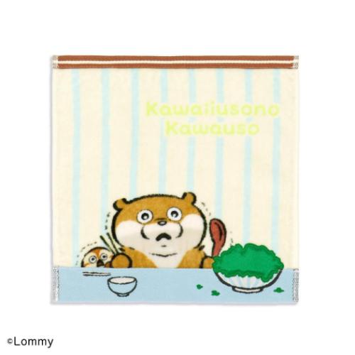 タオルハンカチ ミニタオル 可愛い嘘のカワウソ ぬんぬんふえるわかめ タオル美術館 プレゼント かわい..