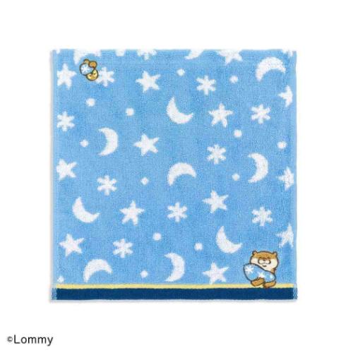 無撚糸タオルハンカチ ミニタオル 可愛い嘘のカワウソ おやすみなさい タオル美術館 プレゼント かわい..