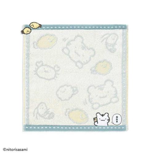 フルフィーコットン無撚糸タオルハンカチ ミニタオル ホワイトタイガーとブラックタイガー カニ爪フラ..