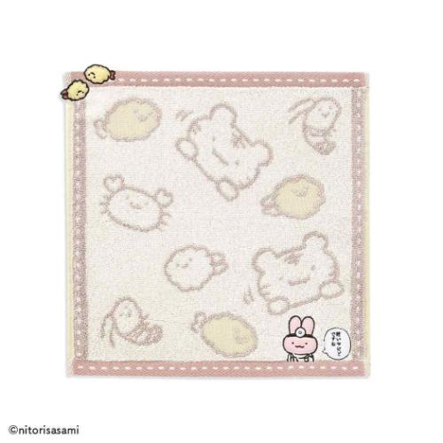 フルフィーコットン無撚糸タオルハンカチ ミニタオル ホワイトタイガーとブラックタイガー カニ爪フラ..