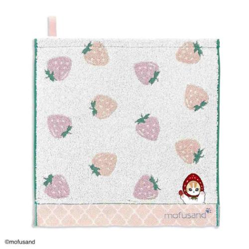 フルフィーコットン ループ付きウォッシュタオル ループタオル mofusand モフサンド いちご ピンク タオル美術館 プレゼント かわいい メール便可