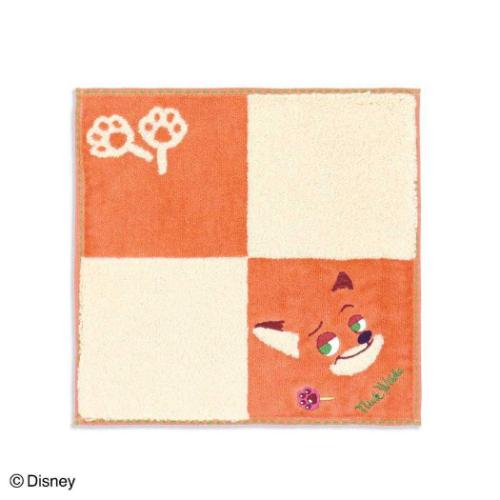 無撚糸スチームシャーリングタオルハンカチ ミニタオル ズートピア アニマルフェイス ニックワイルド オレンジ ディズニー タオル美術館 プレゼント かわいい メール便可