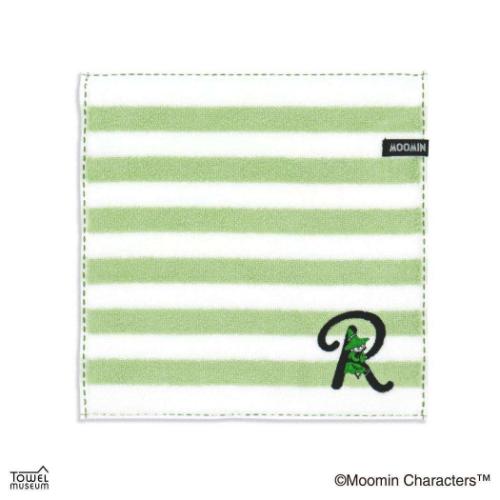 フルフィーコットン ハンカチタオル ミニタオル ムーミン イニシャルステッチ スナフキン R 北欧 タオル美術館 プレゼント かわいい メール便可