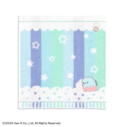 フルフィーコットン ミニタオル ハンドタオル すみっコぐらし すみっコベビー ブルー サンエックス タオル美術館 プレゼント メール便可