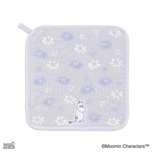ガーゼパイル ループ付きタオルハンカチ ループタオル ムーミン 野花 ブルー 北欧 タオル美術館 プレゼント かわいい メール便可