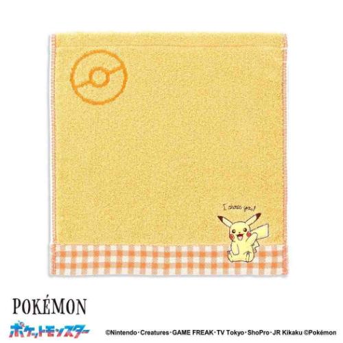スチームシャーリング無撚糸タオルハンカチ ミニタオル ポケットモンスター I choose you ピカチュウ イエロー ポケモン タオル美術館 プレゼント かわいい メール便可