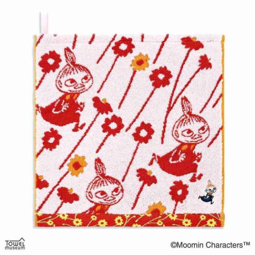 無撚糸フルフィーコットンループ付きウォッシュタオル ループタオル ムーミン ごきげん リトルミイ パープル 北欧 タオル美術館 プレゼント かわいい メール便可