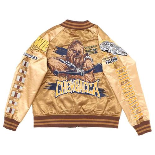 スカジャン L アウター スターウォーズ ブラウンアグレッシブ STAR WARS 丸眞 メンズ レディース ユニセックス オーバーサイズ キャラジャン 大人かわいいファッション雑貨や生活用品が充実SF映画の金字塔[STAR WARS]のお洒落なファッションアイテムこちらは1枚でファッションがキマるかっこいい[スカジャン]細部までこだわった刺繍が大胆にあしらわれており、高級感のある豪華な全面刺繍がポイントです。ユニセックスなサイズになっているので男女どちらでも着られます。他にもいろいろあるのでお気に入りを揃えてくださいサイズ：L（チェスト 96-104cm/身長 175-185cm/身幅 約57cm/袖丈 約70cm/着丈 約58cm）素材：ポリエステル▼