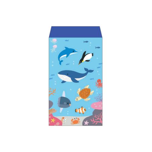 貼るぽち小 2枚入り ポチ袋 うみのいきもの フタバ お年玉袋 金封 メール便可