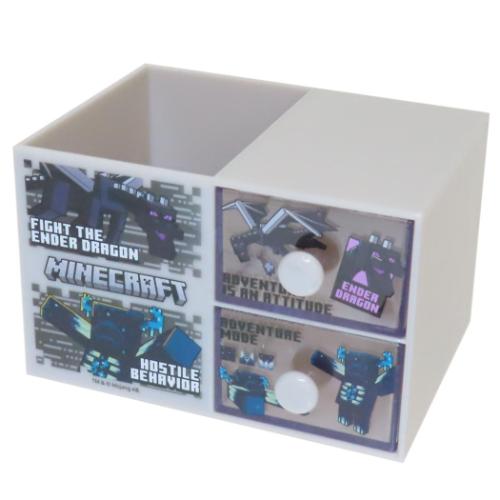 ペンスタンド付きプラチェスト 卓上収納 マインクラフト エンダードラゴン＆ウォーデン Minecraft 小物..