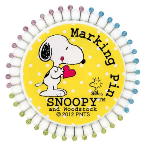 洋裁ピン 40本 手芸用品 スヌーピー ピーナッツ ミササ まち針 メール便可