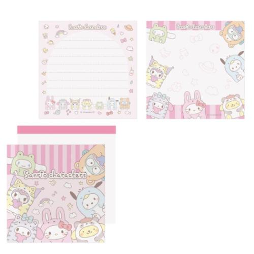 スクエアメモ メモ帳 サンリオキャラクターズ 着ぐるみタイム キャラミックス サンリオ エムプラン メモパッド メール便可