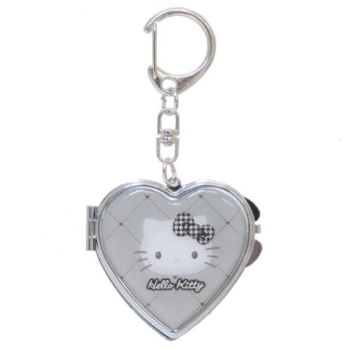 ハート型ミラーキーホルダー キーリング ハローキティ モノトーン サンリオ カミオジャパン 鏡 メール..