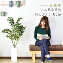 【15％OFFクーポン 5/1 0時-24時】 人工観葉植物 フェイクグリーン 観葉植物 フィカス 造花 光触媒 鉢 水やり不要 インテリア お祝い 誕生日 出産内祝い お返し 結婚 父 母 お祝い お礼 贈り物 プレゼント フィカス110cm ドリス