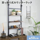 壁面収納 幅50cm つっぱり 突っ張り パーテーション 棚 パーテーションラック 突っ張り棚 薄型 スリム ラダーラック ウォールシェルフ 壁面 収納棚 収納ラック 間仕切り デッドスペース リボル50cm ドリス