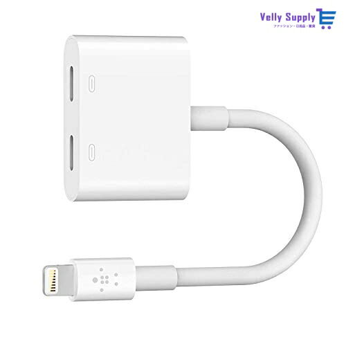 Belkin ライトニング デュアルアダプター iPhone 13 mini / Pro / Pro Max / 12 / SE / 11 / XR 対応 MFi認証 イヤホン・充電同時 ホワイト RockSter F8J198BTWHT-