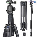 コンパクトアルミ 三脚 全伸高 209.8cm トラベル 一脚伸縮可変式 レバーロック Tripod 高級ボール雲台とクイックシュー付き ARTCISE 軽量 合金 ビデオ カメラ 三脚 最大耐荷重15キロ デジタルカメラ DSLR 一眼レ