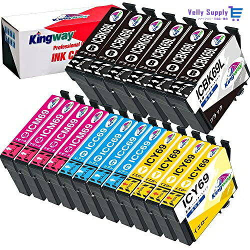 Epson用 エプソン 互換インクカートリッジ IC69 IC4CL69 砂時計 インク 互換インク（計18個入り）ICBK69L ICC69 ICM69 ICY69 増量版 残量表示 ICチップ付 対応機種：PX-105 PX-045A