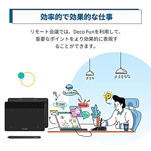 XP-PenペンタブレットXSサイズペンタブChromebook対応板タブ充電不要ペンイラスト入門用OSU!ゲーム用WindowsMacAndroidに対応DecoFunXSスペースブルー