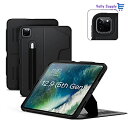 ZUGU iPad Pro 12.9 ケース 2021 第5世代 極薄 落下衝撃保護 10段階スタンド機能 ペンホルダー ワイヤレス充電 オートスリープ スマー...