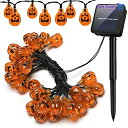 ソーラーLEDイルミネーション ハロウィン 装飾 飾り ライト カボチャ イルミネーション パンプキン サクラ LED ライト 充電式 イルミ 屋内 屋外 防雨 祝日装飾 (30球)