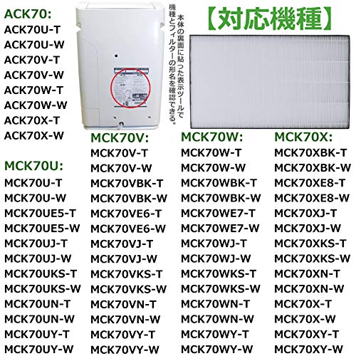 BBT KAFP085A4 フィルター MCK70X 空気清浄機 MCK70W ACK70X MCK70U MCK70V MCK70UKS ACK70U 集塵フィルター 交換用しゅうじんフィルター 加湿空気清浄機 1枚入り