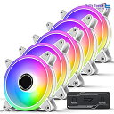 EZDIY-FAB ARGB ホワイトPCケースファン PWM自動制御...(2)