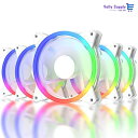 upHere 120mm RGB PCケースファン LEDリングで周り...(2)