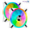 Corsair iCUE QL140 RGB White 140mm 2本セット PWM対応 PCケースファン CO-9050106-WW FN1397(2)