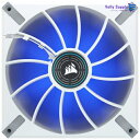 CORSAIR ML140 LED ELITE ホワイトフレーム、AirGuide 付き 140mm 磁気浮上式 ブルー LED ファン、増設用シングルパック CO-9050131-WW(2)